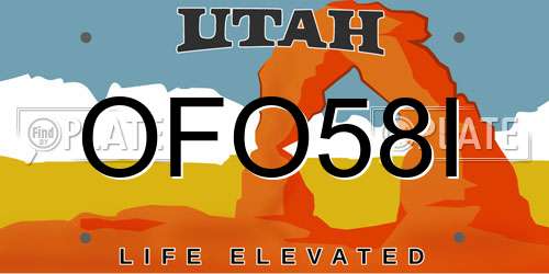 OFO58I Utah License Plate