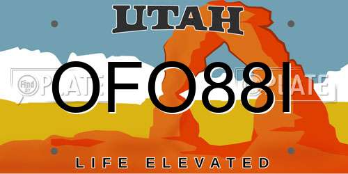 OFO88I Utah License Plate