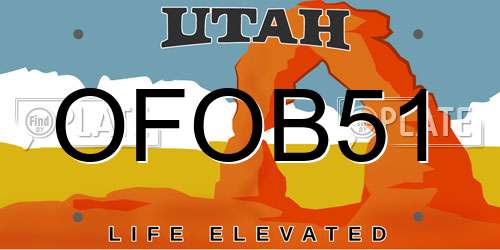 OFOB51 Utah License Plate