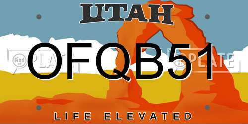 OFQB51 Utah License Plate