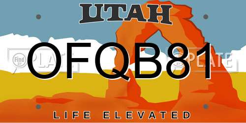 OFQB81 Utah License Plate