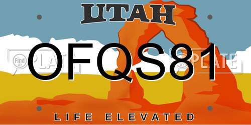 OFQS81 Utah License Plate