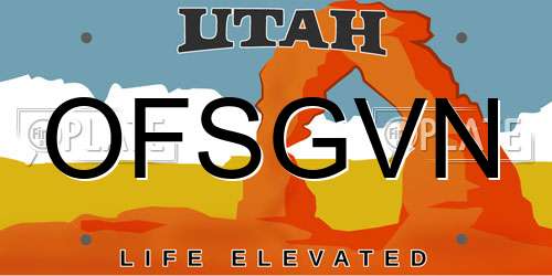 OFSGVN Utah License Plate