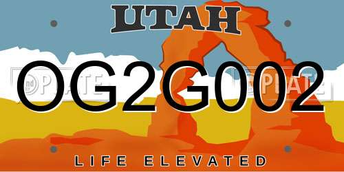 OG2G002 Utah License Plate