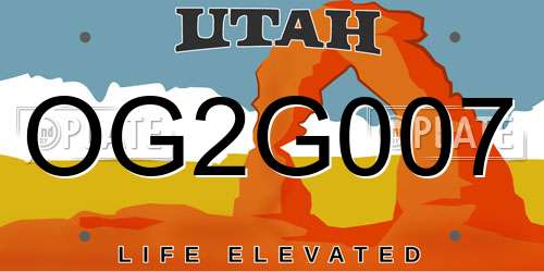 OG2G007 Utah License Plate
