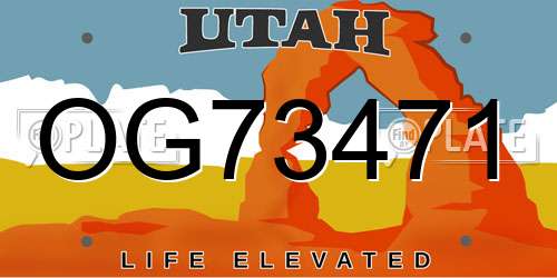 OG73471 Utah License Plate