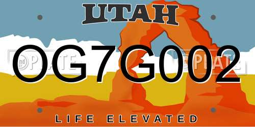 OG7G002 Utah License Plate
