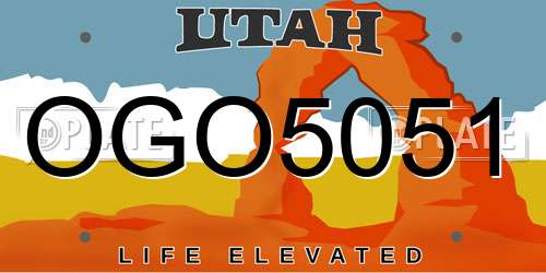 OGO5051 Utah License Plate