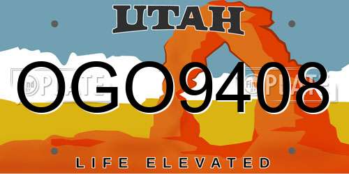 OGO9408 Utah License Plate