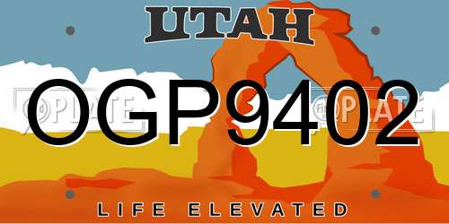 OGP9402 Utah License Plate