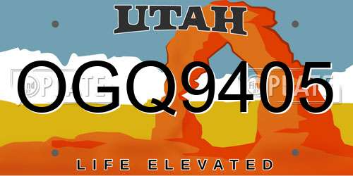 OGQ9405 Utah License Plate