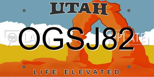 OGSJ82 Utah License Plate
