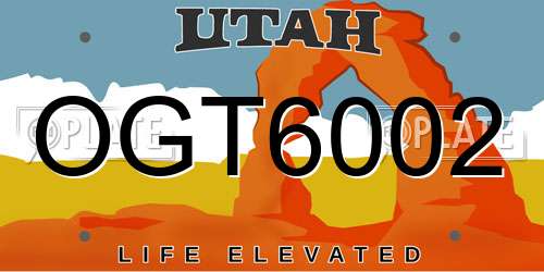 OGT6002 Utah License Plate