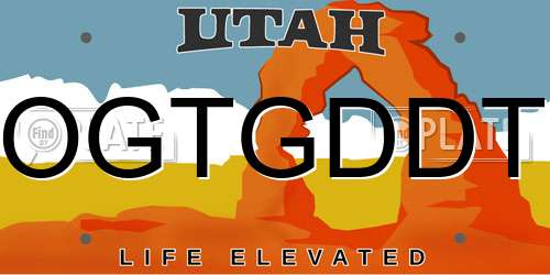 OGTGDDT Utah License Plate