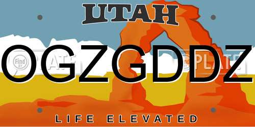OGZGDDZ Utah License Plate