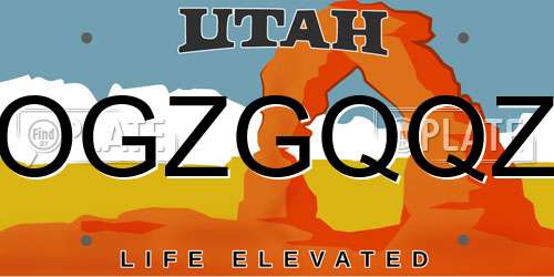 OGZGQQZ Utah License Plate