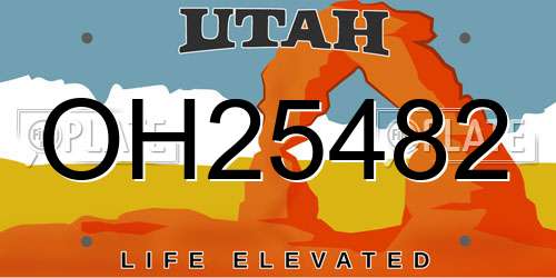 OH25482 Utah License Plate