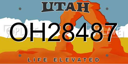 OH28487 Utah License Plate