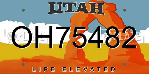 OH75482 Utah License Plate
