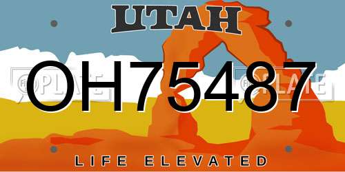 OH75487 Utah License Plate