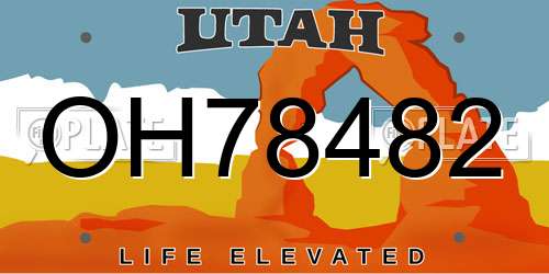 OH78482 Utah License Plate