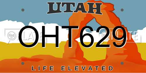 OHT629 Utah License Plate