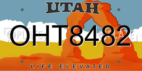 OHT8482 Utah License Plate