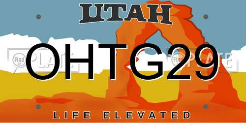 OHTG29 Utah License Plate