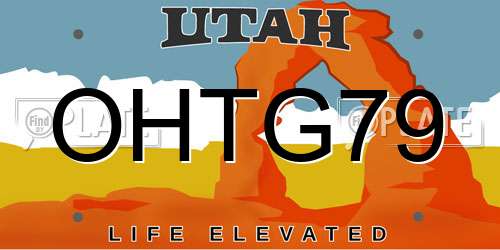 OHTG79 Utah License Plate