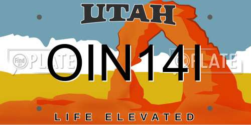 OIN14I Utah License Plate