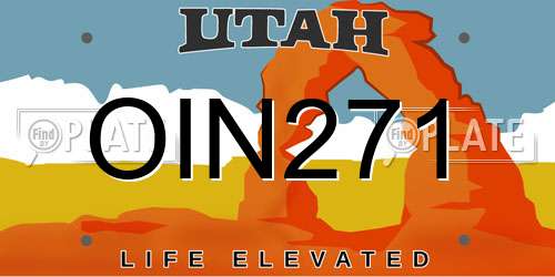 OIN271 Utah License Plate