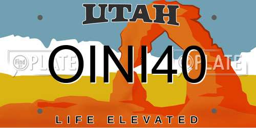 OINI40 Utah License Plate