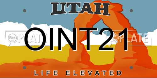 OINT21 Utah License Plate