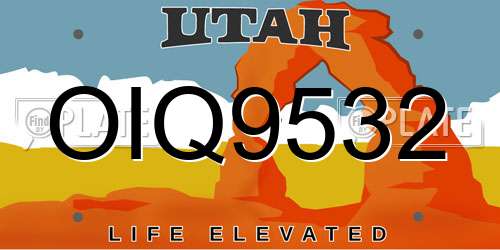 OIQ9532 Utah License Plate