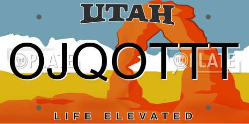 OJQOTTT Utah License Plate