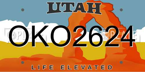 OKO2624 Utah License Plate