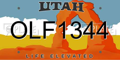 OLF1344 Utah License Plate