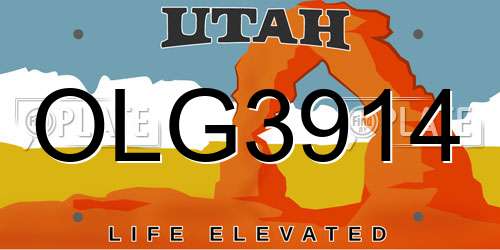 OLG3914 Utah License Plate