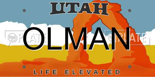 OLMAN Utah License Plate