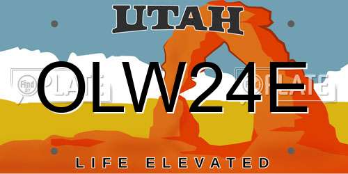 OLW24E Utah License Plate