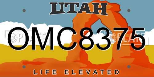 OMC8375 Utah License Plate