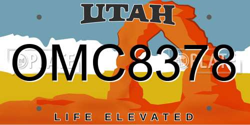 OMC8378 Utah License Plate