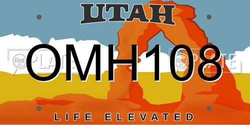 OMH108 Utah License Plate