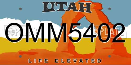 OMM5402 Utah License Plate