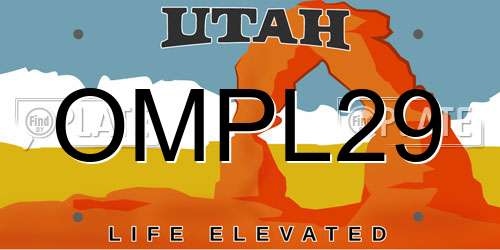 OMPL29 Utah License Plate