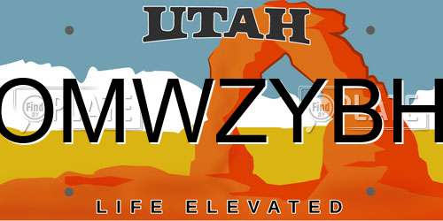 OMWZYBH Utah License Plate