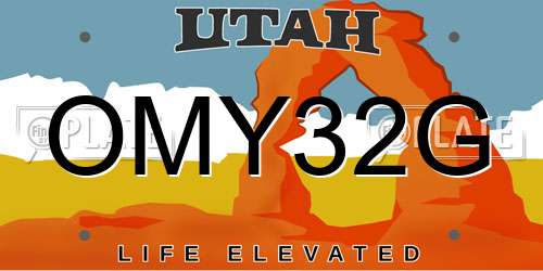 OMY32G Utah License Plate
