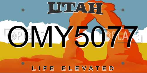 OMY5077 Utah License Plate
