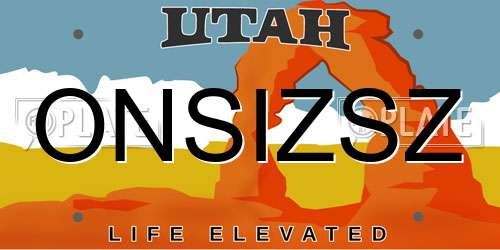ONSIZSZ Utah License Plate
