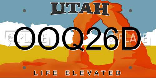 OOQ26D Utah License Plate